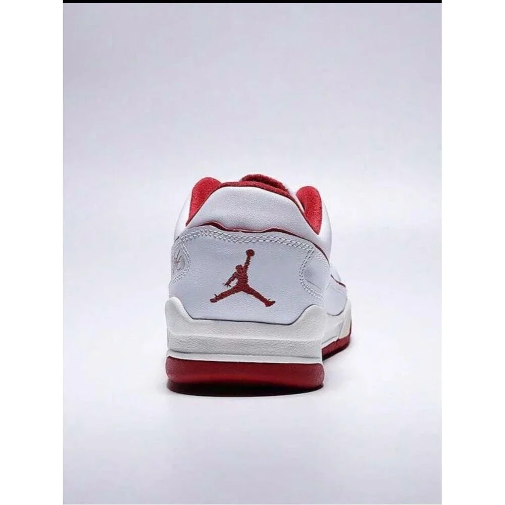 Jordan Men's White and Red Athletic Sneakers